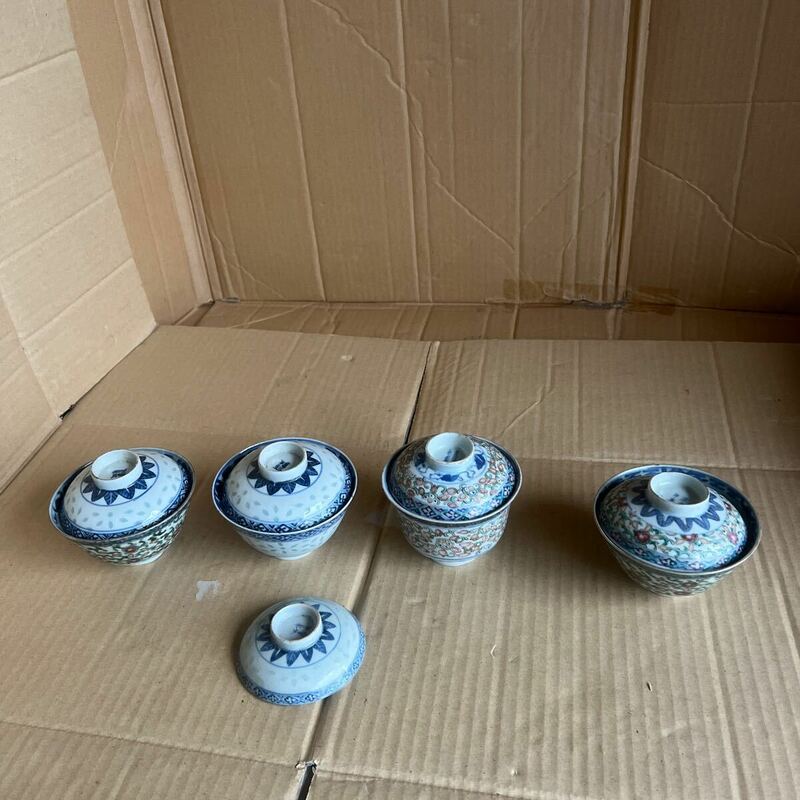 73 ゆうパック着払い発送　中古　現状品　中国 康煕年製 蓋茶碗 康熙年製 蓋碗 煎茶碗 煎茶道具