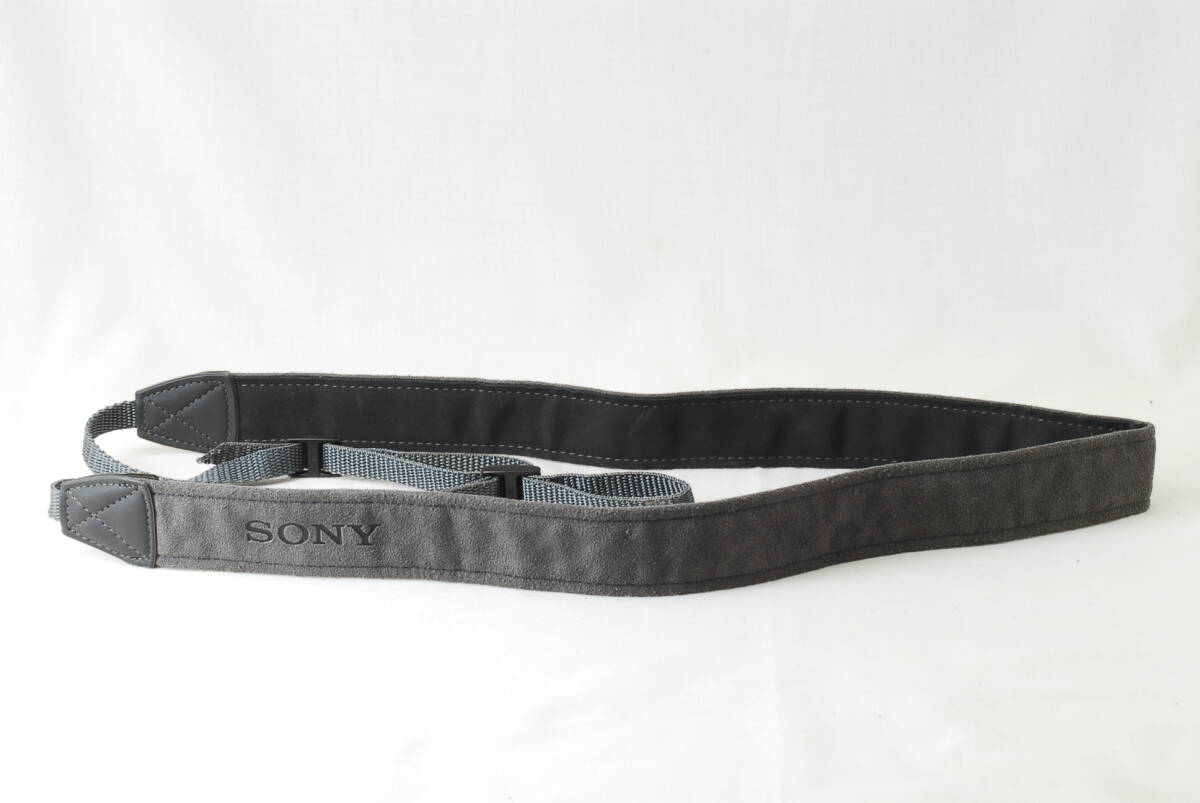 ☆Sony ソニー カメラ ストラップ 黒色(ブラック)×グレー 幅細 アルファ α Camera Strap ビデオカメラ ミラーレス ショルダー 即決☆