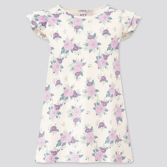 新品・110・オフホワイト ユニクロ×アナスイ ANA SUI アナ スイ UT Tシャツ 半袖 アナスイとユニクロが贈るソフトボヘミアンコレクション