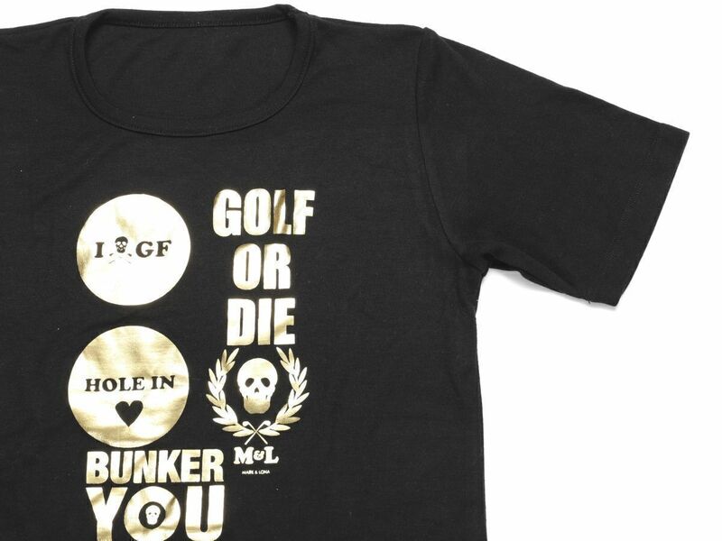 美品★MARK&LONA マーク＆ロナ★GOLF OR DIE I LOVE GOLF半袖Tシャツ36★S【正規品】ブラック黒【本物保証】レア★完売★正規品