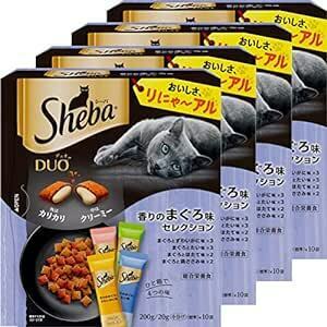 シーバ (Sheba) デュオ キャットフード 香りのまぐろ味セレクション 成猫用 200g×4個(まとめ買い