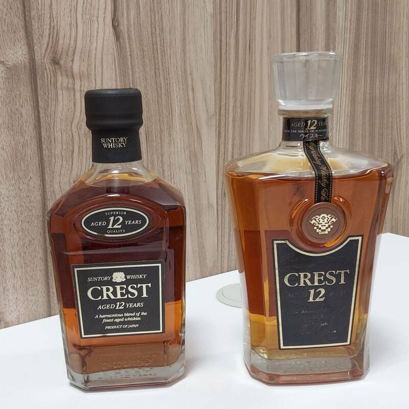 SUNTORY CREST サントリー クレスト 12年 700ml 43%、750ml 43% 2本まとめ ウイスキー 未開封 自宅保管品 古酒 洋酒 ◆22176、22233