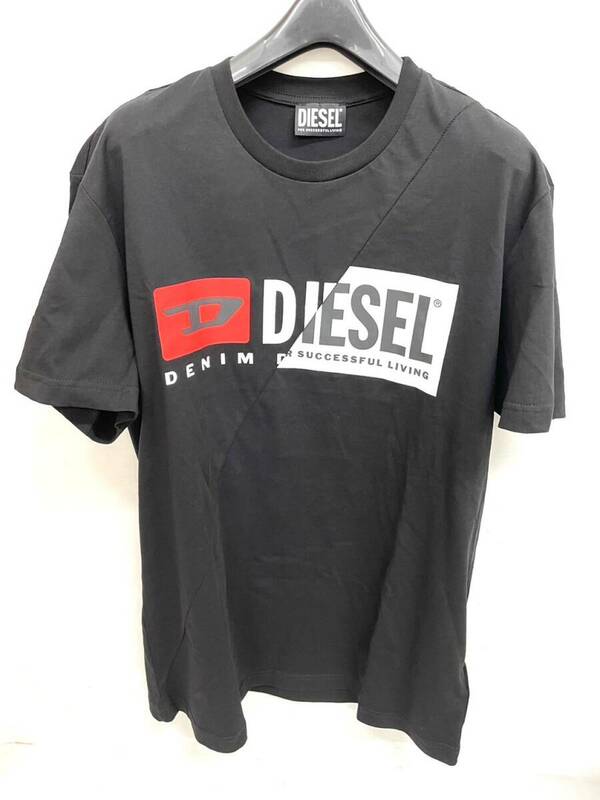 D6943*2.5　未使用　DIESEL　ディーゼル　Tシャツ　00SDP1　0091A　半袖　XLサイズ　綿100％　タグ付き　ブラック　メンズ　