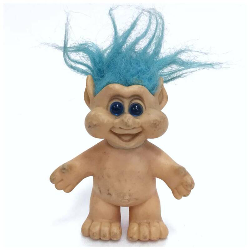 ITB トロール 人形 ブルー ヘア おもちゃ 玩具 レトロ オールド ビンテージ アンティーク コレクション TOY HOBBY TROLL DOLL 小物 D-2068