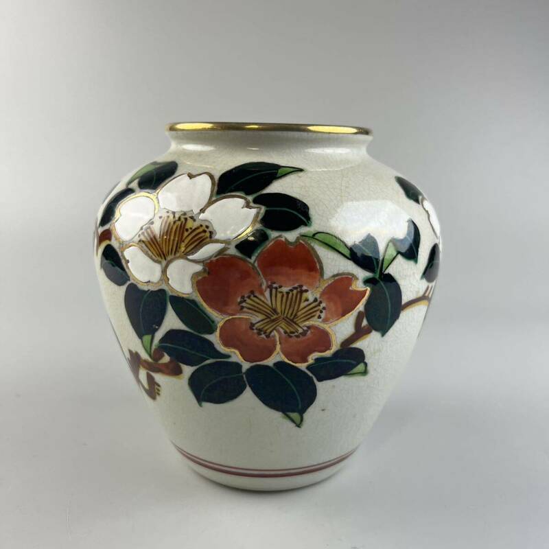 九谷 花瓶 花入 花器 飾壺 陶瓷器 美術品 陶磁 華道具　