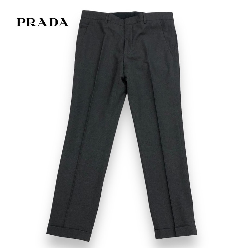 【ITK2UHYYPTDI】美品 PRADA プラダ メンズ グレー系 パンツ 44