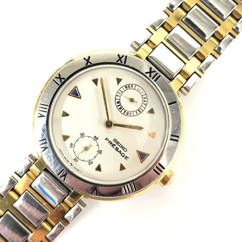 【ITOL3WS184QW】稼働品 SEIKO セイコー PRESAGE プレザージュ 8E38-0030 スモセコ 腕時計