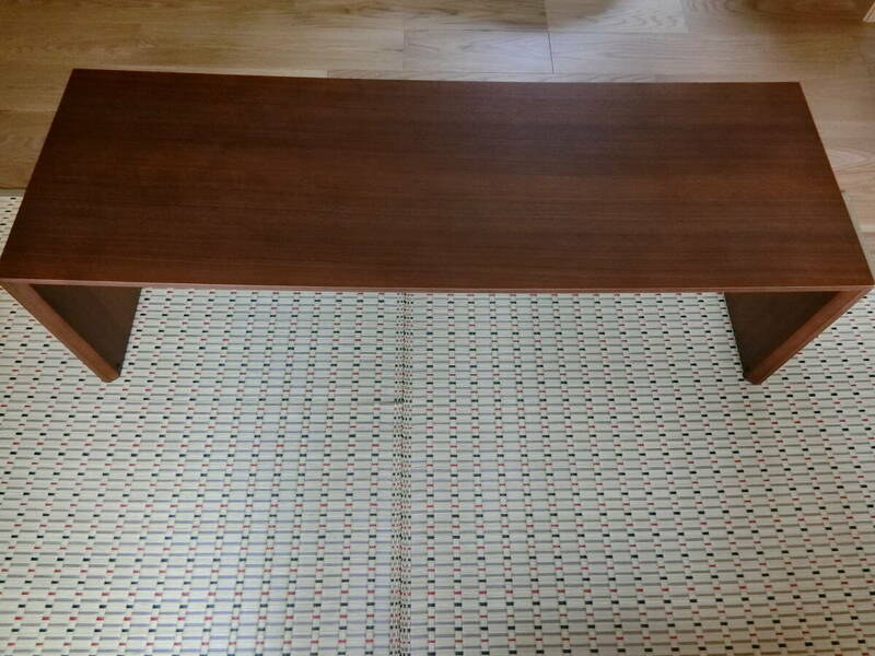 ウォ－ルナット　天然木　折りたたみ式　テーブル　１２０ｘ４０ｘ３５（５．６）　ローテーブル　　机　　ディノス　　梱包して佐川急便