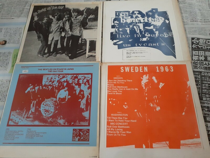 ビートルズ5枚組LPボックス「BLACK ALBUM」+ブートLP4枚まとめて！ The Beatles SWEDEN 1963 IN JAPAN 1966 TOUR AS SWEET AS YOU ARE他