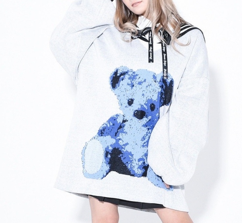 TRAVAS TOKYO/トラバストーキョー/Furry bear sailor collar knit PO/フューリーベアー/セーラーカラーニット/オーバーサイズ/