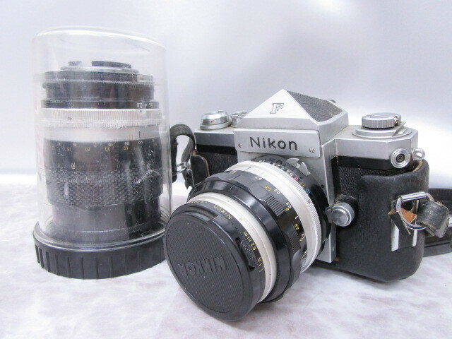 ♪ シャッター確認のみ Nikon F アイレベル フィルム カメラ 本体 レンズ 1:1.4 50mm NIKKOR- Q S 1：2.8 135mm