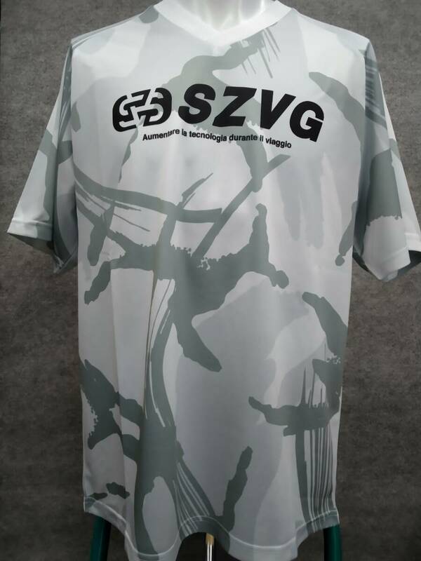 スパッツィオ SPAZIO サッカーウェア フットサルウェア カモプラクティスシャツ 半袖シャツ VG-0067-45-M グレー Mサイズ