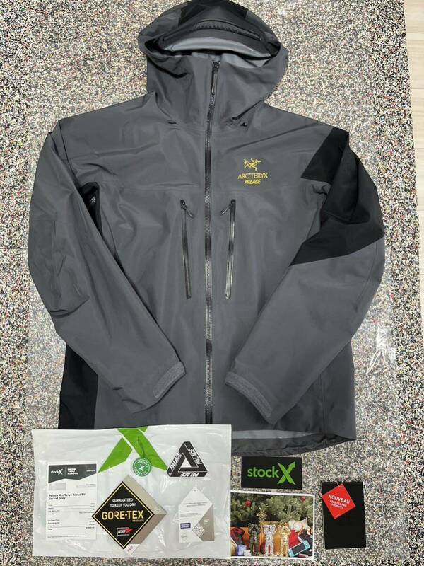 美品 正規品 PALACE アークテリクス Arc'Teryx Alpha SV Jacket アルファSV ジャケット パレス GORE-TEX PRO ゴアテックスプロ XL GREY