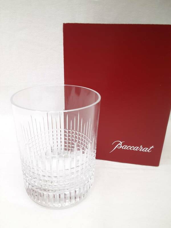 【中古】☆未使用品☆Baccarat バカラ Nancy ナンシー ロックグラス 保管品 タンブラー クリスタルガラス 食器 酒器 専用ケース 付【7436】