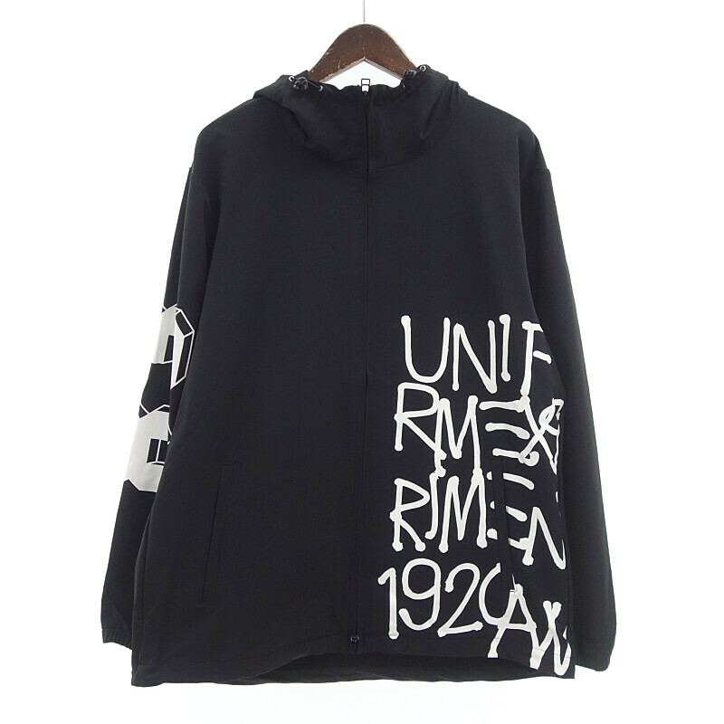 【特別価格】UNIFORM EXPERIMENT 4WAY STRETCH GRAFFITI HOOD BLOUSON ジャケット ブラック メンズ4