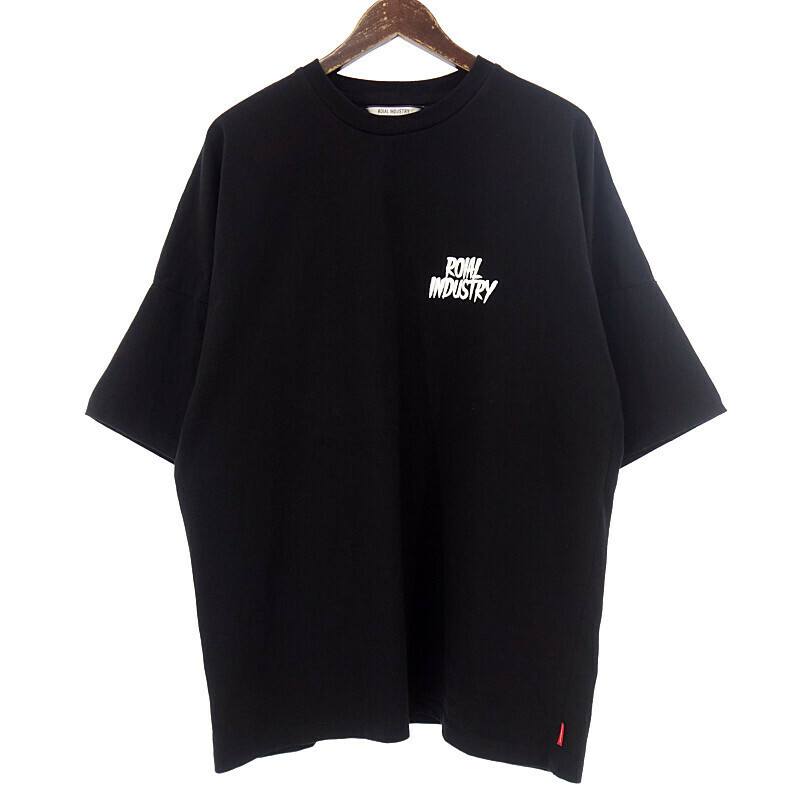 【特別価格】roial 21SS ルーズ シルエット クルーネック 半袖 プリント Tシャツ ブラック メンズM