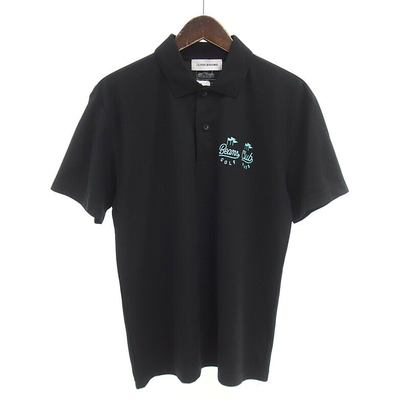 【特別価格】CLUBHAUS BEAMS GOLF 別注 THE FOUR SOME ポロシャツ Tシャツ ブラック メンズ4