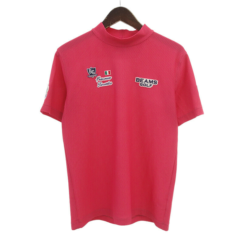【特別価格】BEAMS GOLF PURPLE LABEL タラッティ プラスリッチ モックネック Tシャツ ピンク メンズS