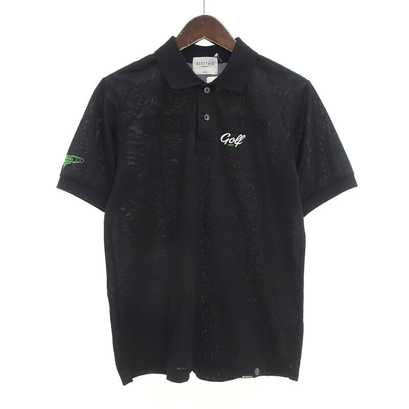 【特別価格】ELECTRIC BEAMS GOLF 別注 刺繍 バック プリント ポロシャツ Tシャツ ブラック メンズS