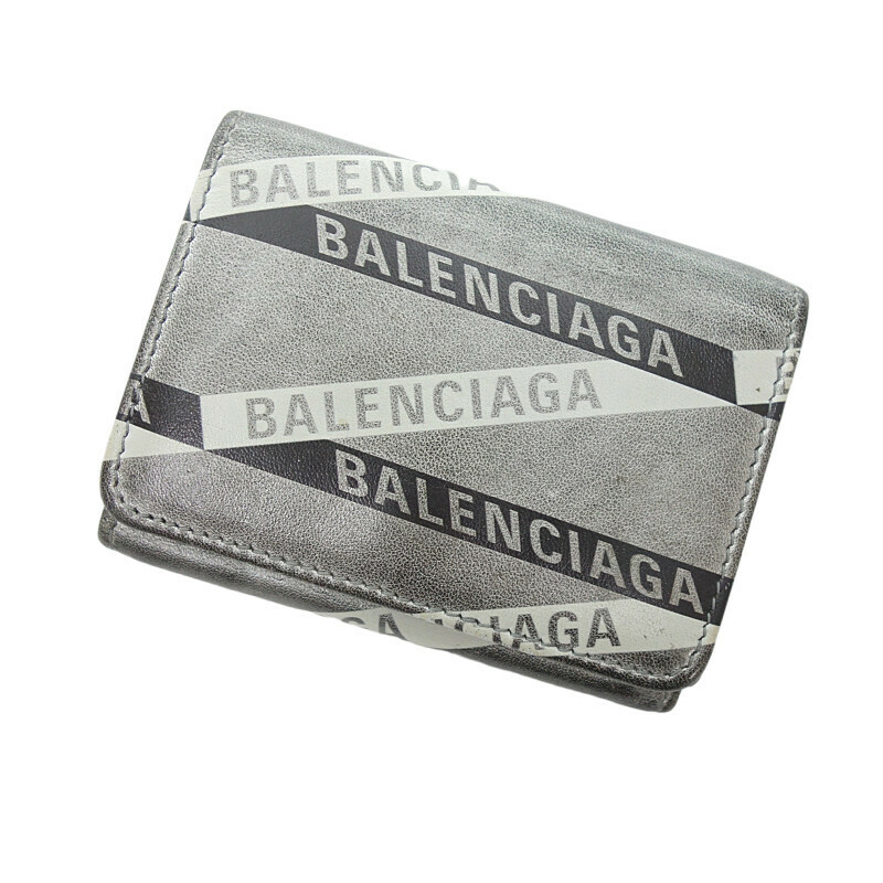 BALENCIAGA 551921 1480 エブリデイ コンパクト ミニ ウォレット シルバー ユニセックス-