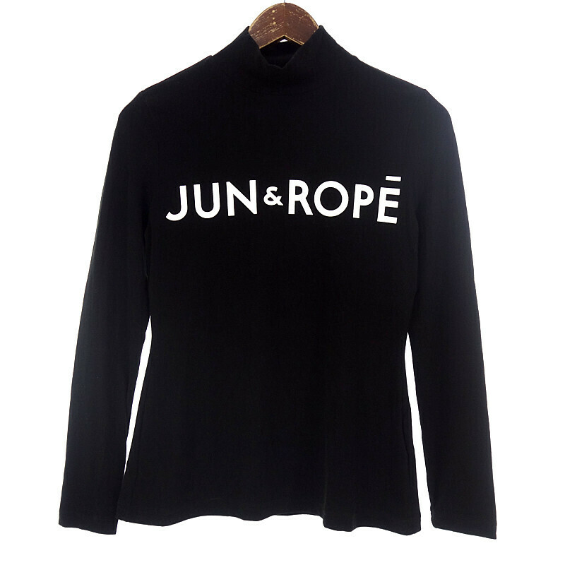 JUN AND ROPE GOLF MOCK NECK ゴルフ モックネック Tシャツ カットソー ブラック レディースS