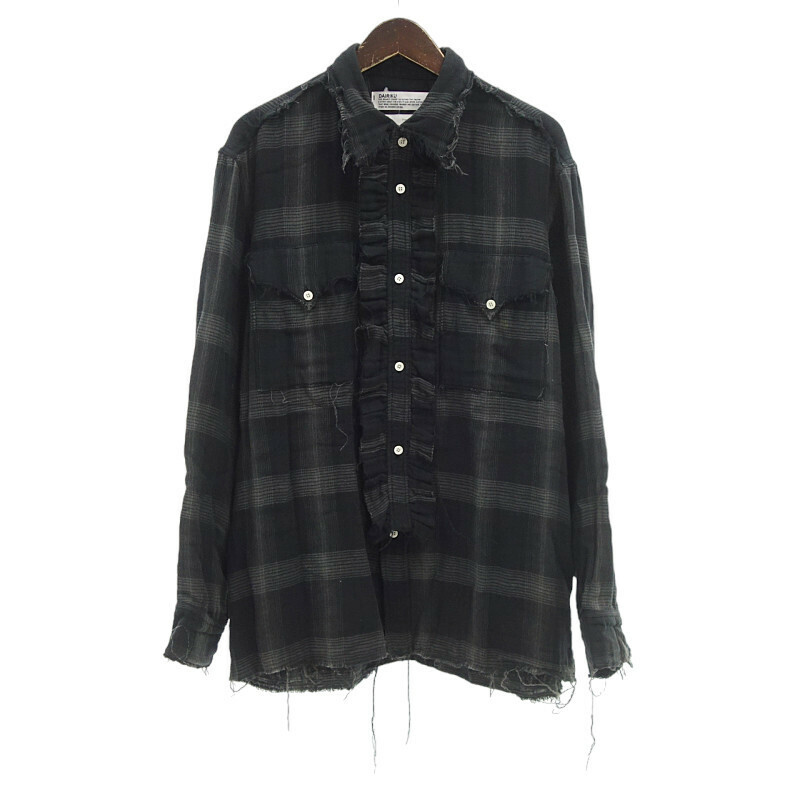 DAIRIKU 21AW Dallas Triple Gauze Check Shirt シャツ ブラック メンズM