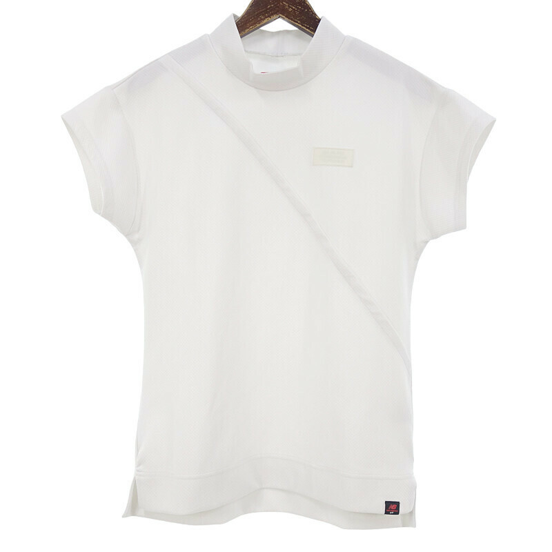 BEAMS GOLF カッティングデザイン モックネック 半袖 ストレッチ Tシャツ ホワイト レディース0