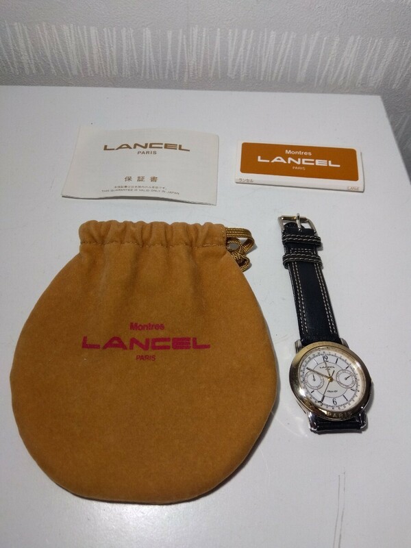 【M170】【未使用・稼働品・電池交換済み】 LANCEL ランセル 6355-G30691 カレンダー メンズ 腕時計 クォーツ