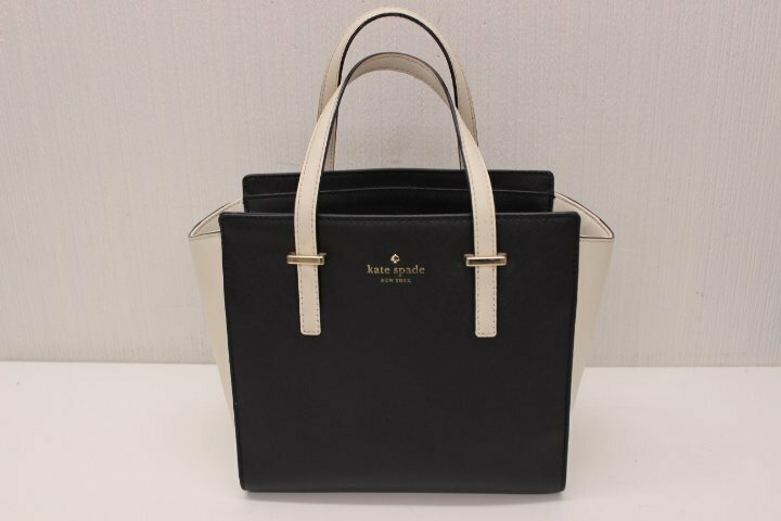 ○kate spade ケイトスペード ハンドバッグ レザー バイカラー ブラック/オフホワイト 　※ショルダー紐欠品