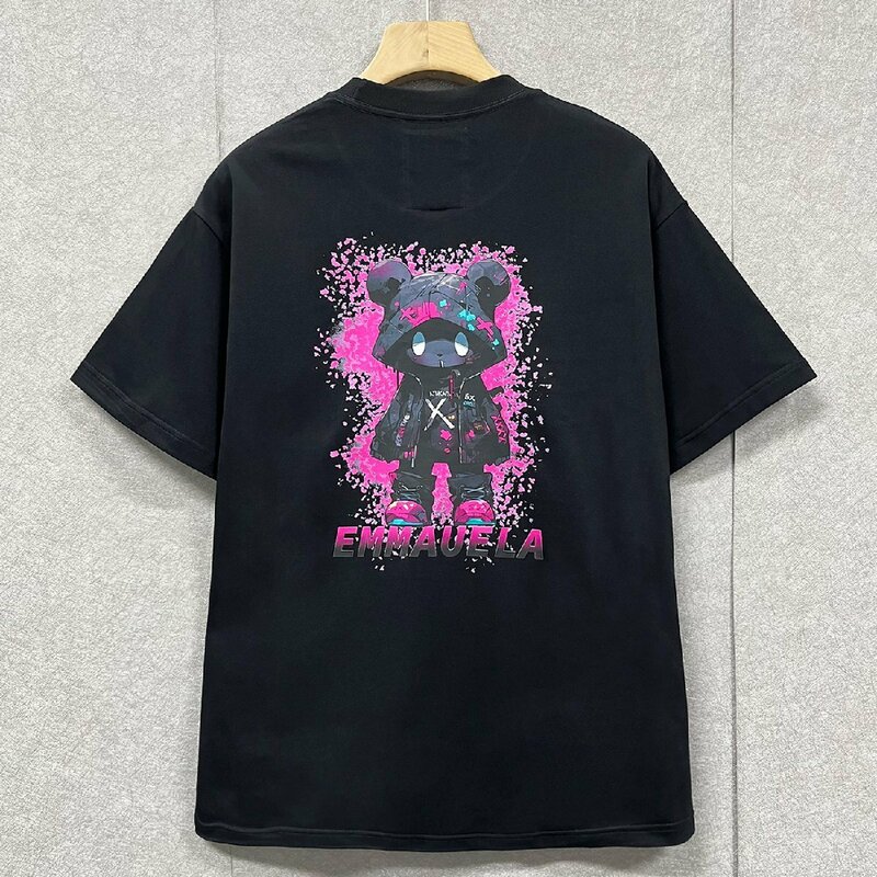 人気・半袖Tシャツ 定価2万◆Emmauela・イタリア・ミラノ発◆高級コットン100％ 個性 通気 クマ ポップ トップス スウェット 街着 夏 XL/50