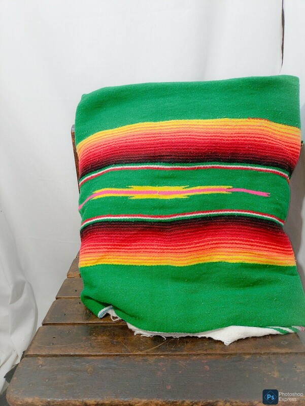 Vintage Native pattern serape mexican blanket 80s ネイティブ柄 サラペ メキシカン ラグ ブランケット マルチカラー ビンテージ