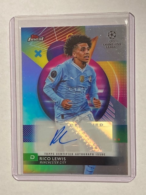 2023-24 Topps Finest UEFA Club Competitions Autographs Rico Lewis リコ・ルイス 直筆サインカード #1