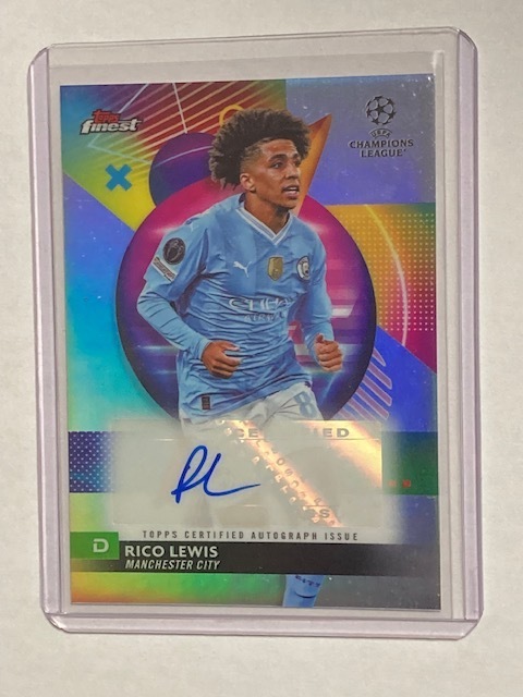 2023-24 Topps Finest UEFA Club Competitions Autographs Rico Lewis リコ・ルイス 直筆サインカード #2