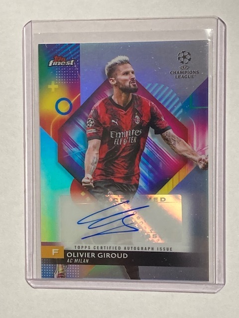 2023-24 Topps Finest UEFA Club Competitions Autographs Olivier Giroud オリヴィエ・ジルー 直筆サインカード #2