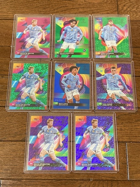 2023-24 Topps Finest UEFA Club Competitions Manchester City マンチェスターシティ シリアル入りカード ８枚セット 