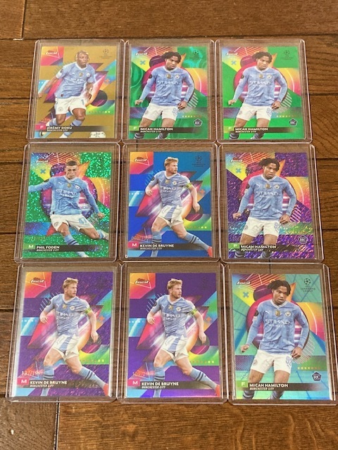 2023-24 Topps Finest UEFA Club Competitions Manchester City マンチェスターシティ シリアル入りカード ９枚セット 