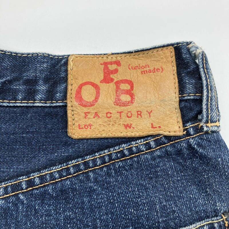 【W34】美USED FOB FACTORY F098 Straight Denim Pants Japan エフオービー ファクトリー ストレート デニム パンツ 赤耳 国産 F683