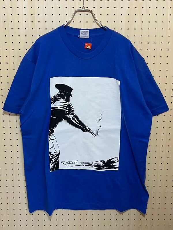 【L】 新品 SUPREME 14AW Raymond Pettibon Bang Print Tee Blue シュプリーム レイモンド ペティボン プリント Tシャツ ブルー F699