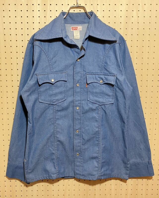 【M】80's Vintage Levi's 60668 1214 Denim Shirts USA 80年代 ヴィンテージ リーバイス デニム シャツ 米国製 オレンジタブ F752