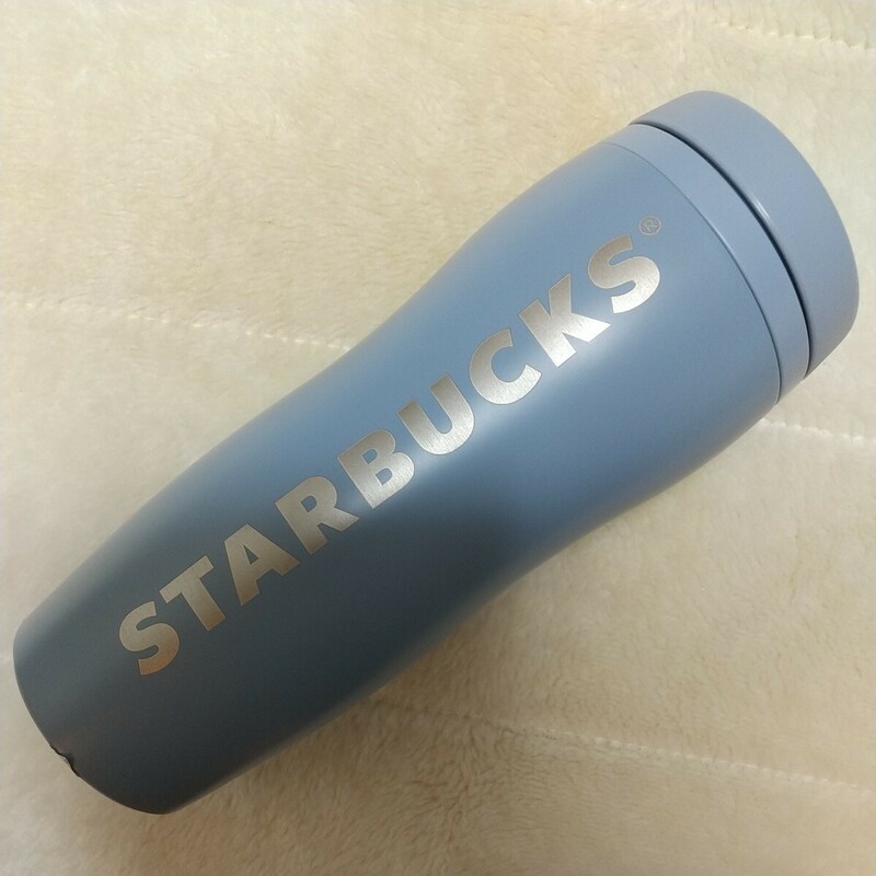 値下【スターバックス】カーヴドステンレスボトル マットブルーグレー*355ml