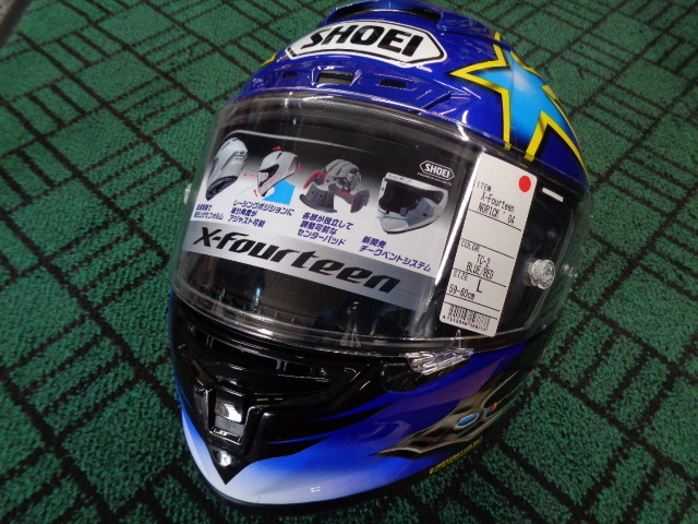 Lサイズ SHOEI(ショウエイ) X-FOURTEEN フルフェイスヘルメット NORICK ’04 TC-2(BLUE/RED)