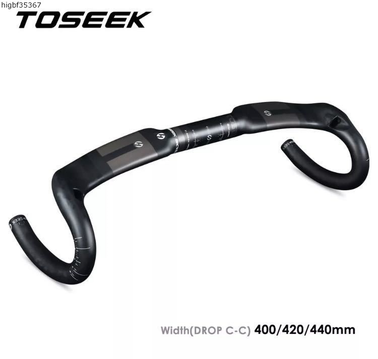 TOSEEK フルカーボン ハンドルバー マットブラック 400/420/440mm　自転車 ロードバイク 最軽量 ドロップハンドル