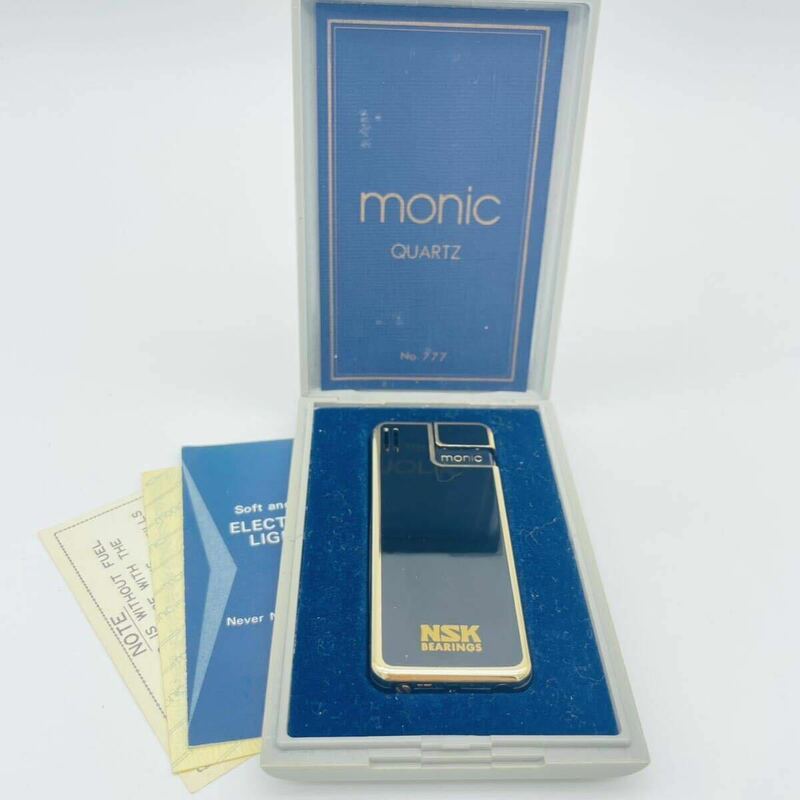 【1円スタート】monic/モニック 電子ガスライター 着火確認済 ブラック/ゴールドカラー MG172