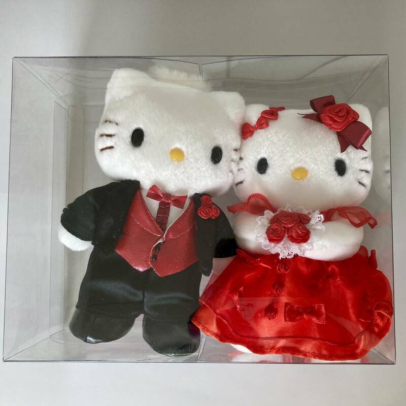 ハローキティ&ダニエル レッドリボンドレス ウェディングドール ぬいぐるみ 検) Hello Kitty キティー マスコット ご当地 レア レトロ