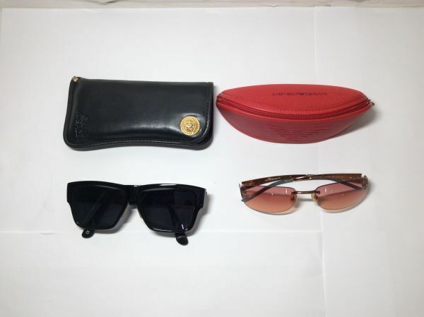 【中古品】EMPORIO ARMANI 9Z7 57 □ 17 30 / GIANNI VERSACE MOD372/COL852 アルマーニ / ヴェルサーチ サングラス 【2本セット】