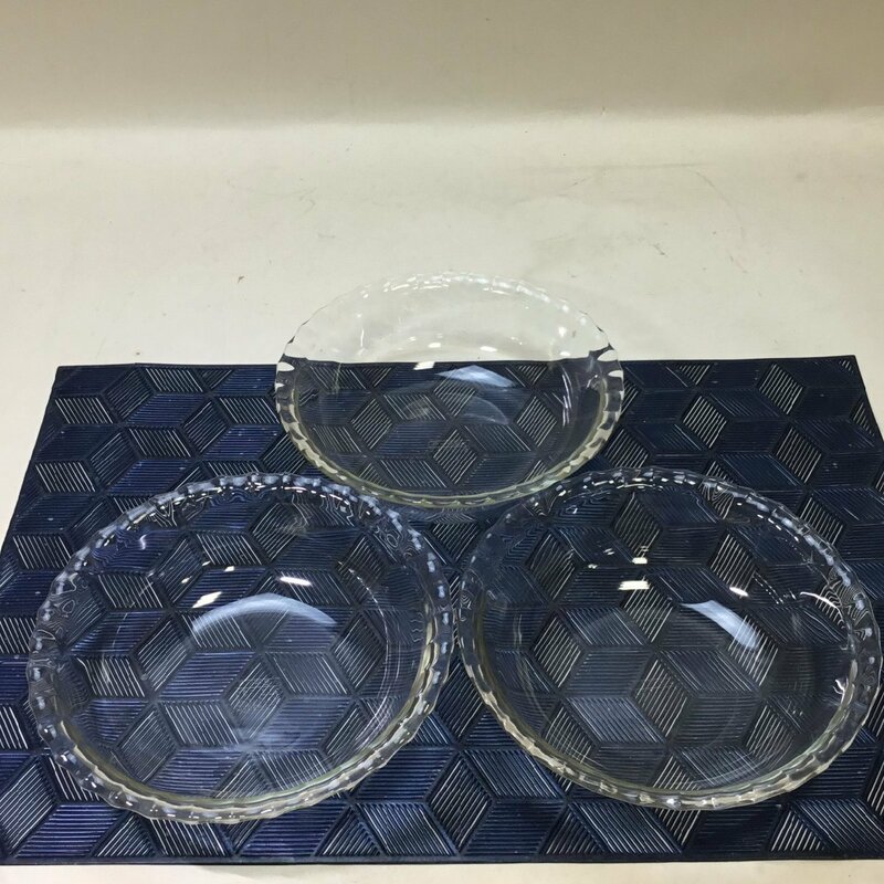 【長期保管/現状品/CH】PYREX パイレックス ガラス耐熱皿 深皿 ミニボウル 径約17.5cm 3枚セット　MZ0602