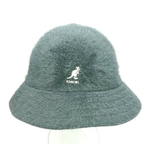 ◇ KANGOL カンゴール シンプル ワンポイントロゴ 無地 ハット ブラック サイズLARGE レディース E 1405140040081