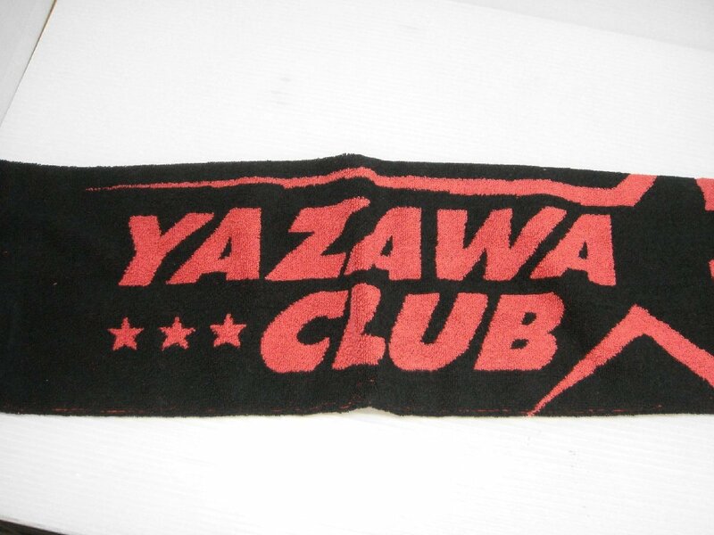 6306 長期保管品 矢沢永吉 YAZAWACLUB スポーツタオル ロングタオル 星 E.YAZAWA 黒×赤 クリックポスト 送料185円