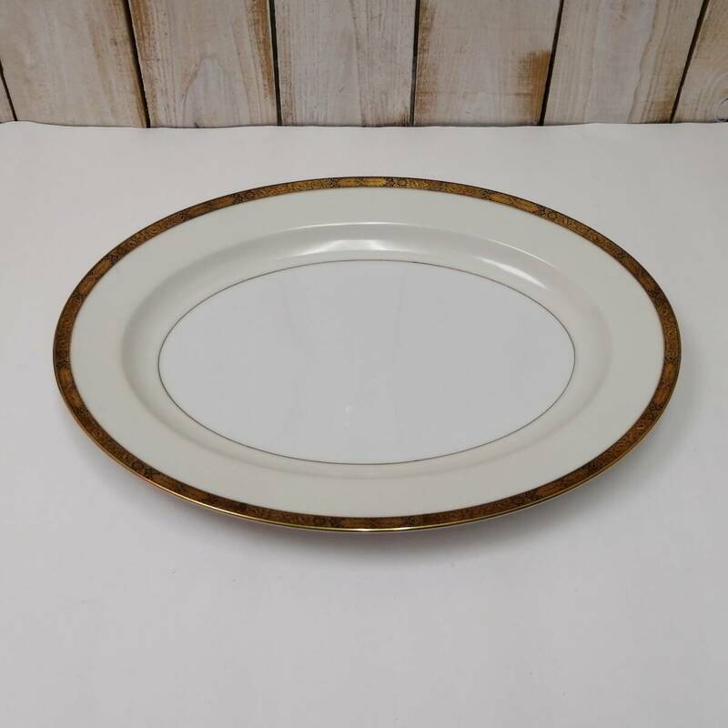 ◎24060302　Noritake　ノリタケ　GOLDKIN　ゴールドキン　大きなオーバルプレート　約40.3cm×30.8cm　楕円形皿　金彩　盛り皿