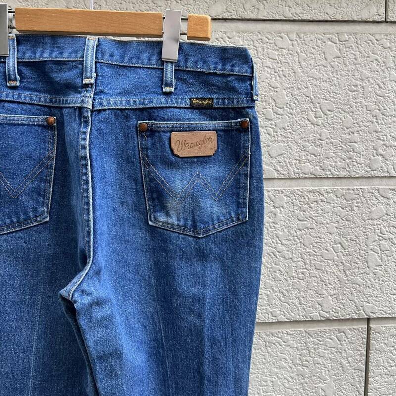 80s USA製 ラングラー デニムパンツ ブルーデニム ジーンズ Wrangler アメリカ製 古着 vintage ヴィンテージ ブロークンデニム SCOVILL 34